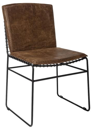 Abbott Metal Dining Side Chair Antique Brown (Set of 2)