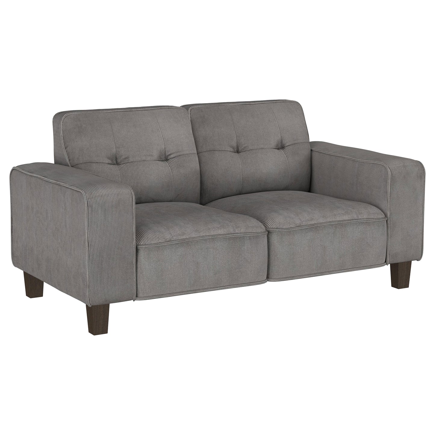 Deerhurst Upholstered Track Arm Tufted Loveseat Charcoal