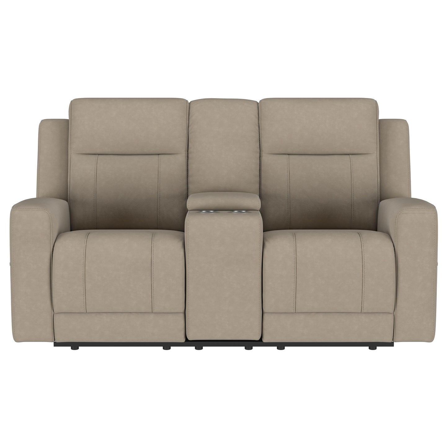 Brentwood Upholstered Motion Reclining Loveseat Taupe