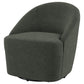 Leon Upholstered Barrel Accent Swivel Chair Hunter Green