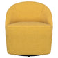 Leon Upholstered Barrel Accent Swivel Chair Mustard Yellow