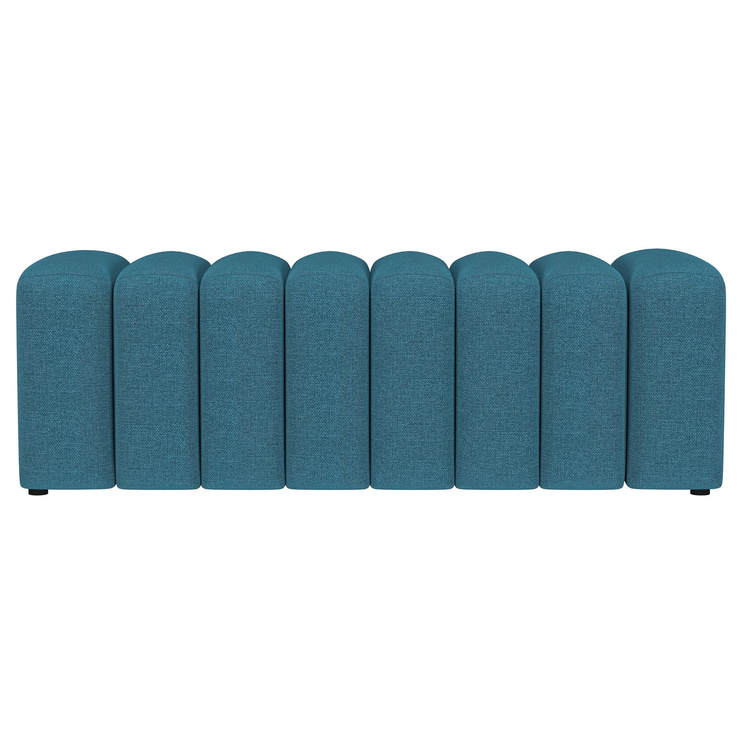 Summer Fabric Upholstered Tufted Accent Bench Peacock Blue