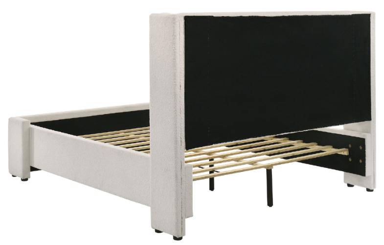 Alamosa Boucle Upholstered Eastern King Platform Bed White