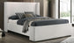 Alamosa Boucle Upholstered Eastern King Platform Bed White