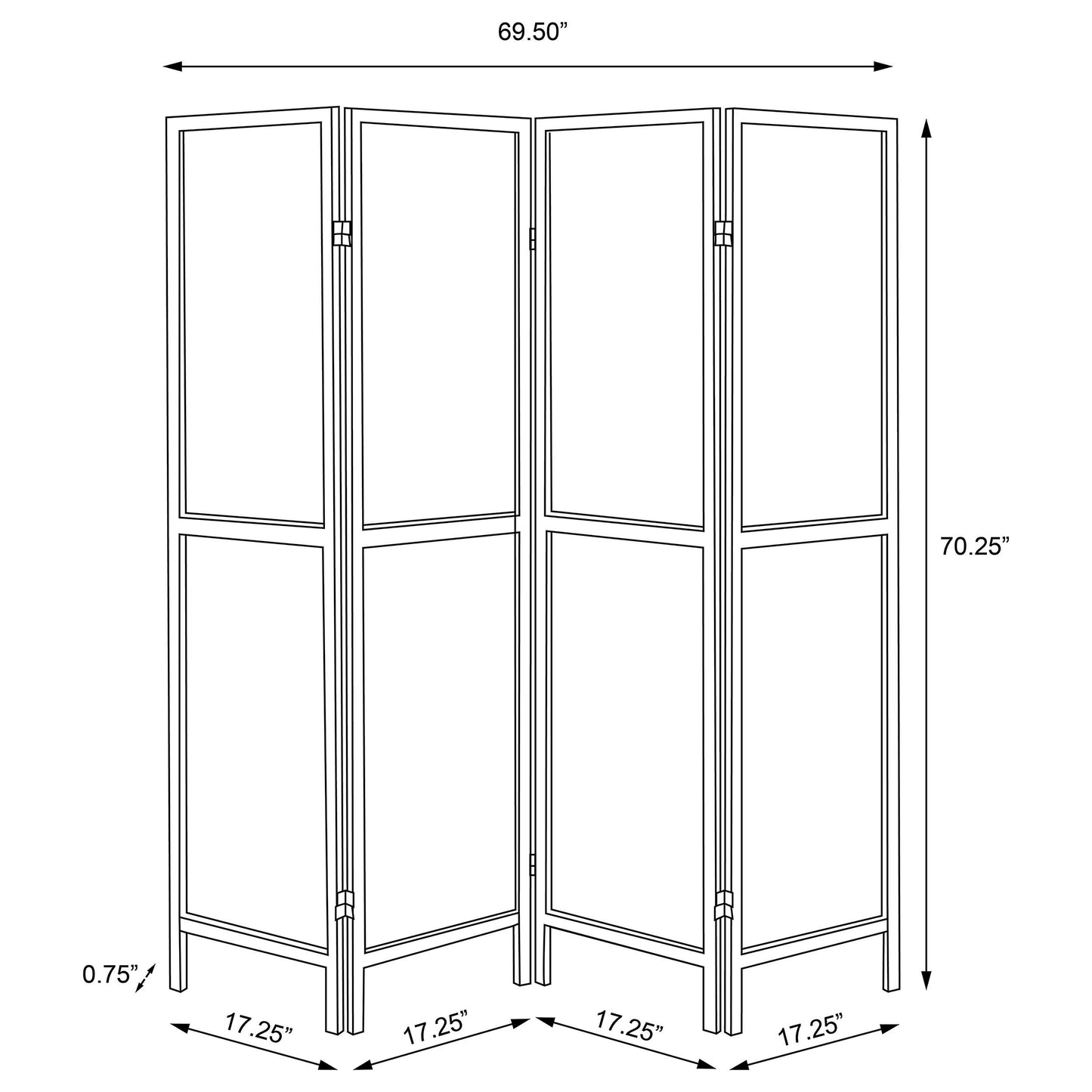 Mattison 4-Panel Room Divider Folding Shoji Screen Natural