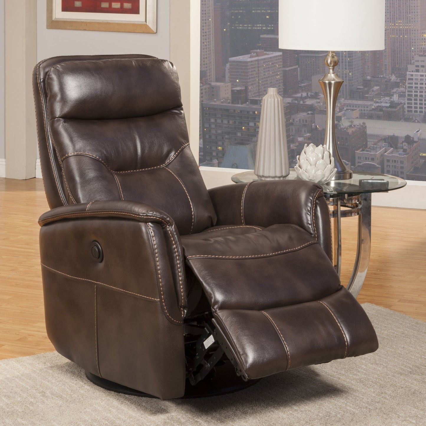 GEMINI - TRUFFLE POWER SWIVEL GLIDER RECLINER