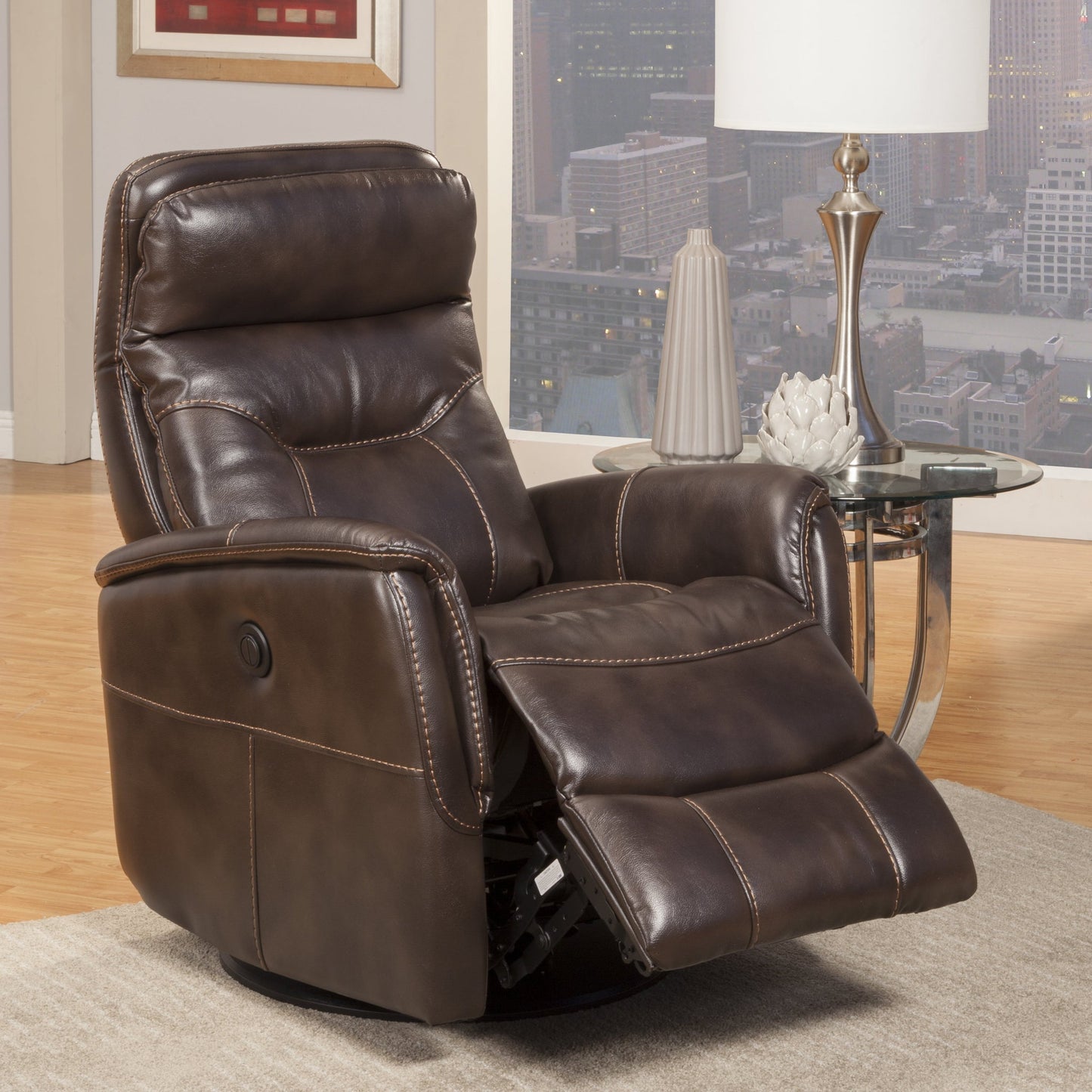 GEMINI - TRUFFLE POWER SWIVEL GLIDER RECLINER