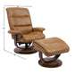 KNIGHT - BUTTERSCOTCH MANUAL RECLINING SWIVEL CHAIR AND OTTOMAN