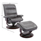 KNIGHT - ICE MANUAL RECLINING SWIVEL CHAIR AND OTTOMAN