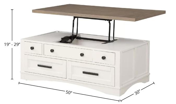 AMERICANA MODERN - COTTON COCKTAIL TABLE WITH LIFT TOP