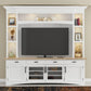 AMERICANA MODERN - COTTON 92 IN. TV CONSOLE WITH HUTCH, BACKPANEL AND LED LIGHTS