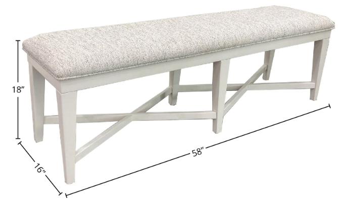 AMERICANA MODERN DINING BENCH UPHOLSTERED 58 IN.