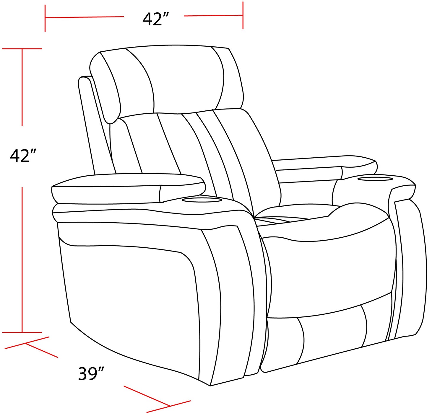 ROYCE - FANTOM BROWN POWER RECLINER