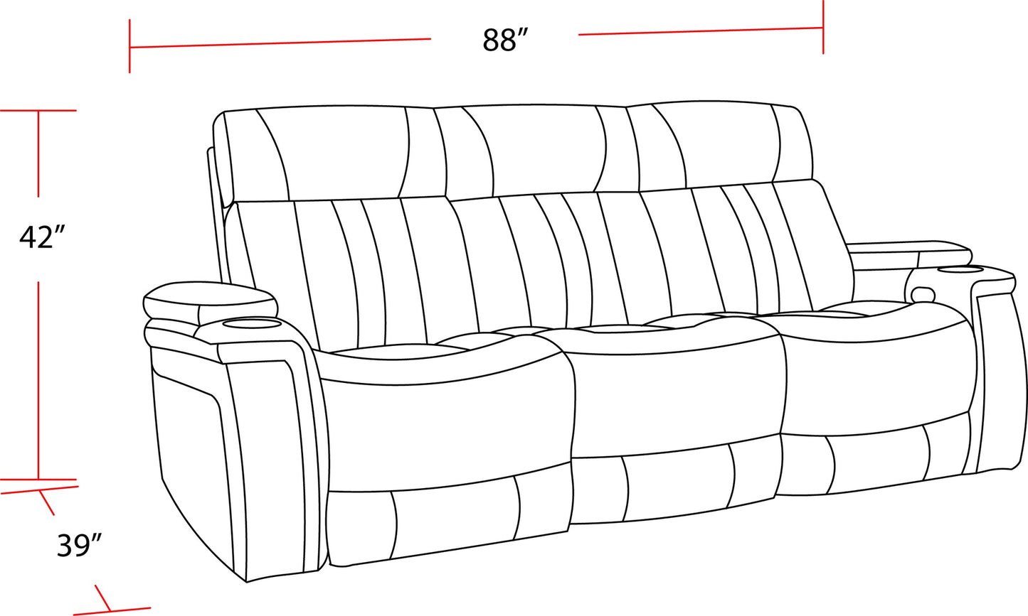 ROYCE - FANTOM BROWN POWER DROP DOWN CONSOLE SOFA