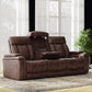 ROYCE - FANTOM BROWN POWER DROP DOWN CONSOLE SOFA