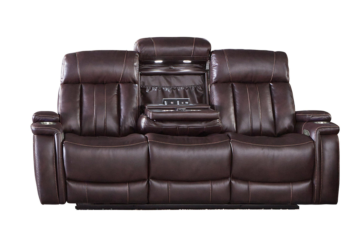 ROYCE - FANTOM BROWN POWER DROP DOWN CONSOLE SOFA