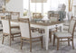 AMERICANA MODERN DINING 60-78" RECTANGULAR DINING TABLE AND 6 UPHOLSTERED DINING CHAIRS