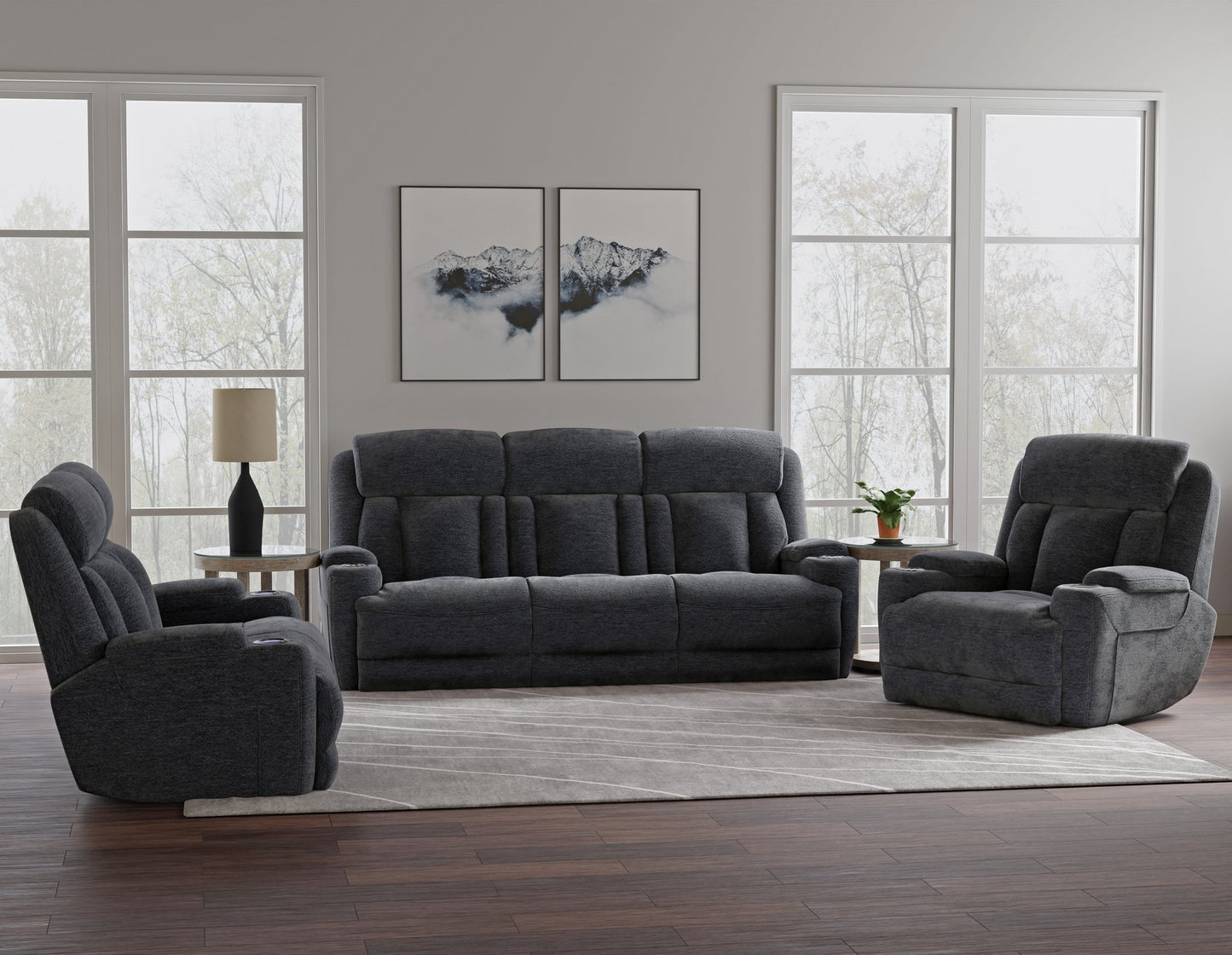 DALTON - LUCKY CHARCOAL POWER LOVESEAT