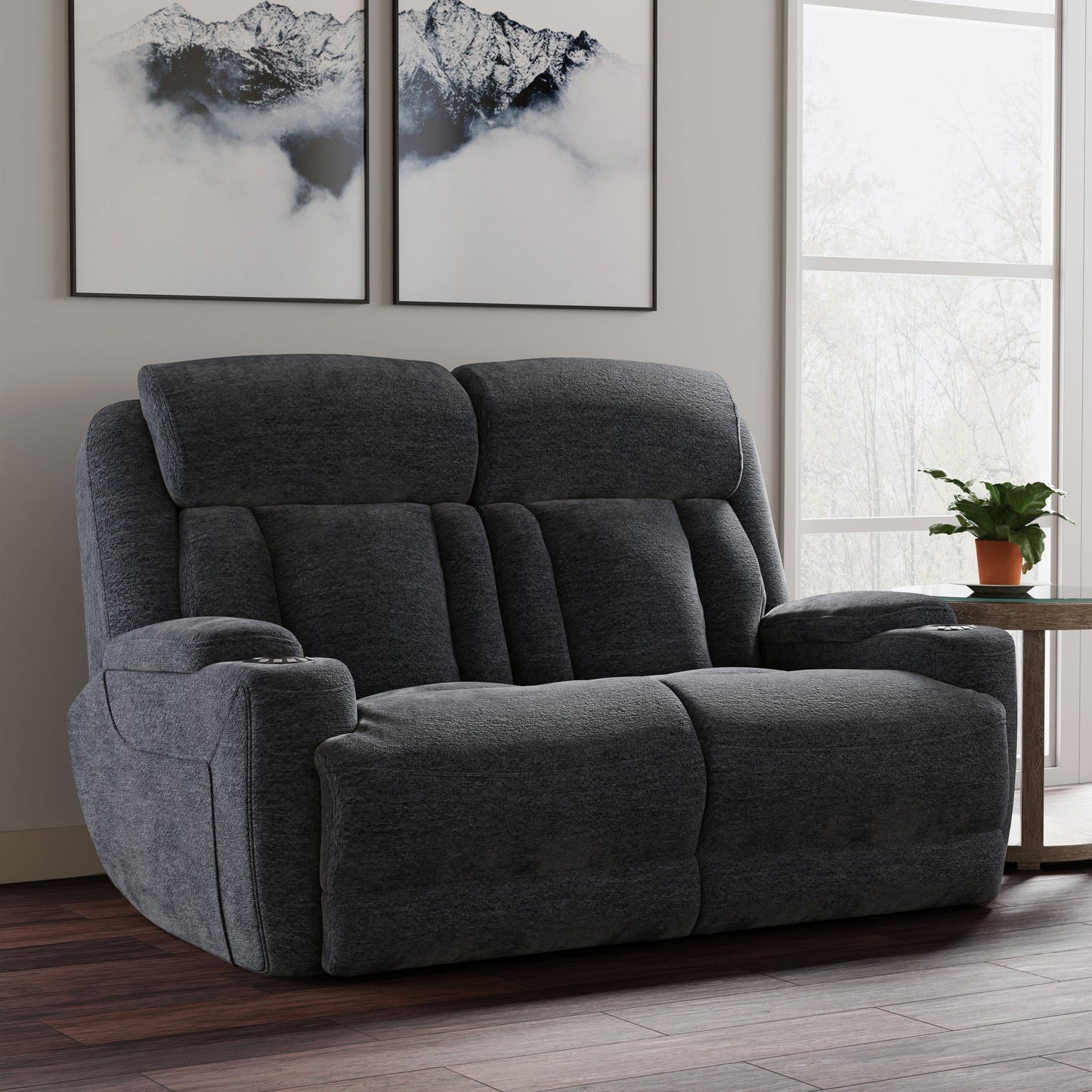 DALTON - LUCKY CHARCOAL POWER LOVESEAT