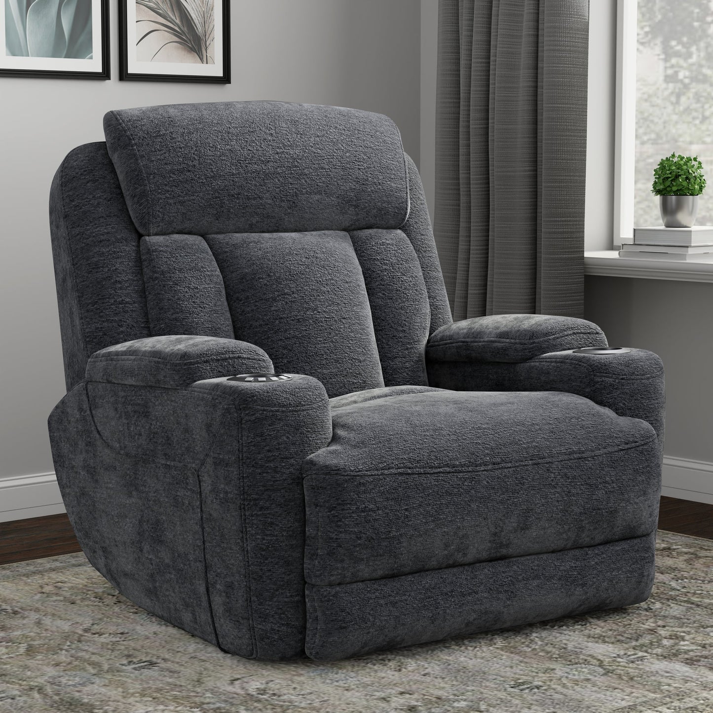 DALTON - LUCKY CHARCOAL POWER RECLINER