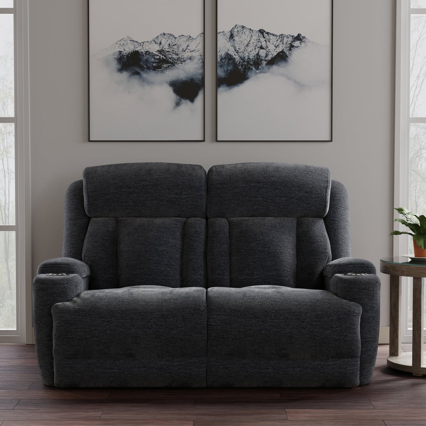 DALTON - LUCKY CHARCOAL POWER LOVESEAT