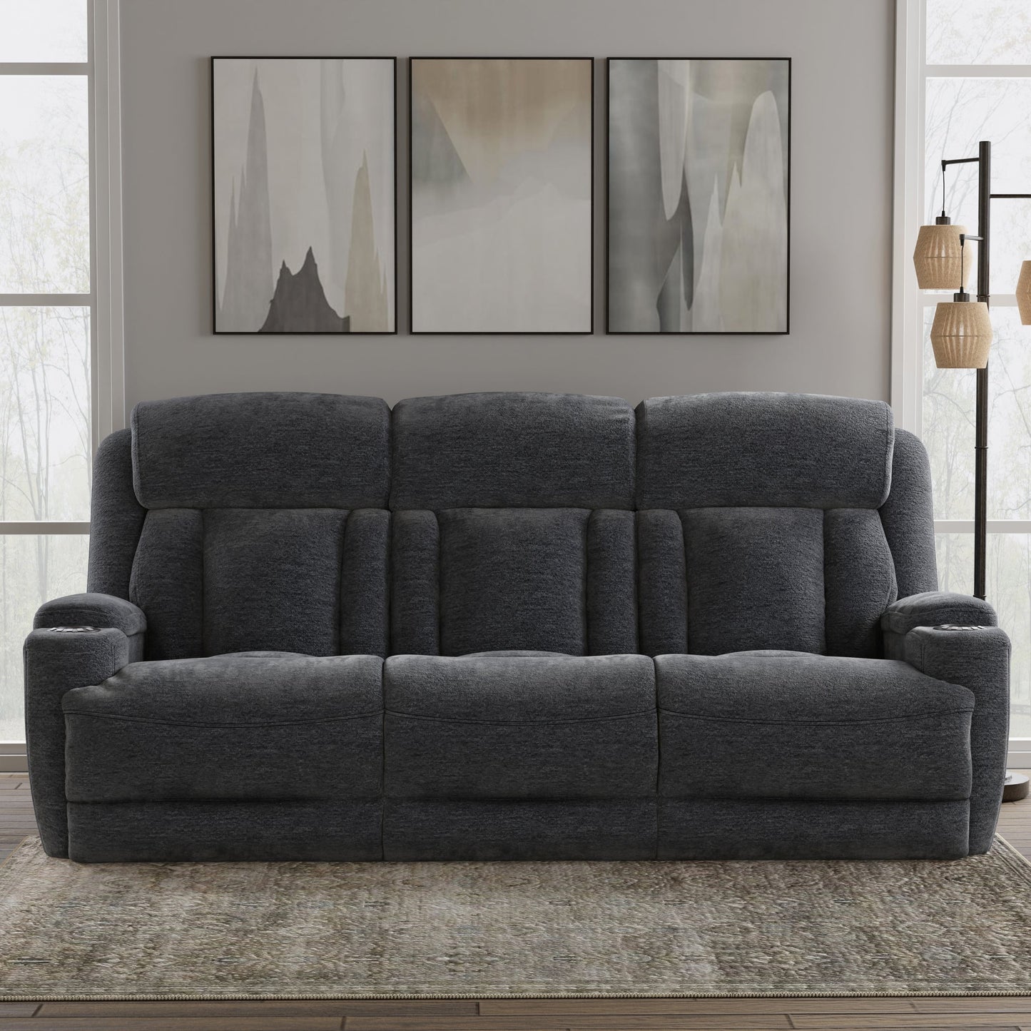 DALTON - LUCKY CHARCOAL POWER SOFA