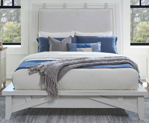 AMERICANA MODERN BEDROOM KING 6/6 PLATFORM BED (1166HBW_PAD/1166FB/115066R)