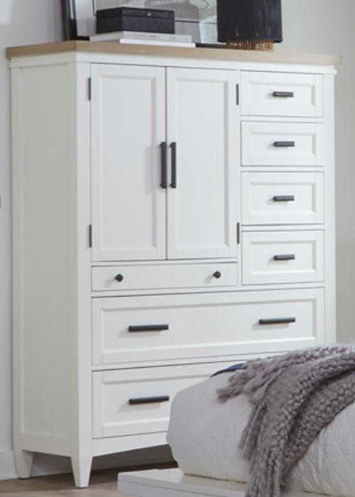 AMERICANA MODERN BEDROOM 2 DOOR CHEST WITH 7 DRAWERS AND WORK STATION