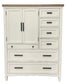 AMERICANA MODERN BEDROOM 2 DOOR CHEST WITH 7 DRAWERS AND WORK STATION