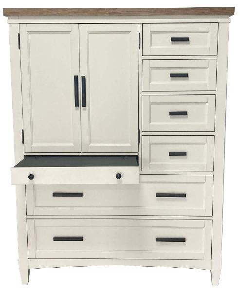 AMERICANA MODERN BEDROOM 2 DOOR CHEST WITH 7 DRAWERS AND WORK STATION