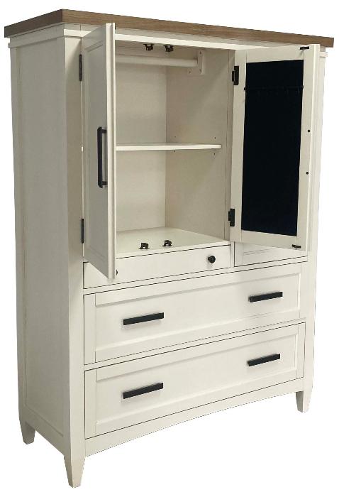 AMERICANA MODERN BEDROOM 2 DOOR CHEST WITH 7 DRAWERS AND WORK STATION