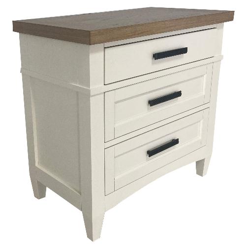 AMERICANA MODERN BEDROOM 3 DRAWER NIGHTSTAND WITH CHARGING STATION