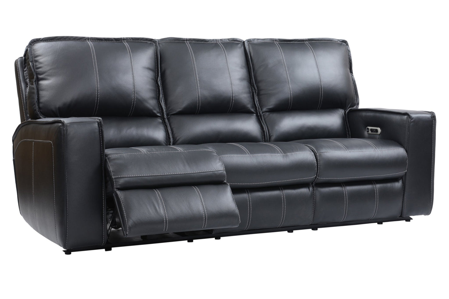 ROCKFORD - VERONA BLACK POWER TRIPLE RECLINING SOFA