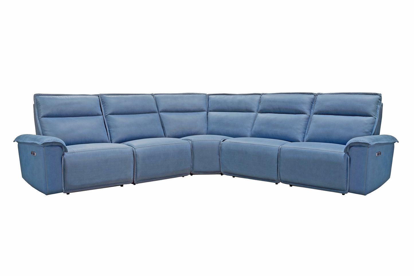 PERIMETER - MAGIC DENIM 5PC MODULAR POWER RECLINING SECTIONAL (811LPH, 810P, 850, 840, 811RPH)