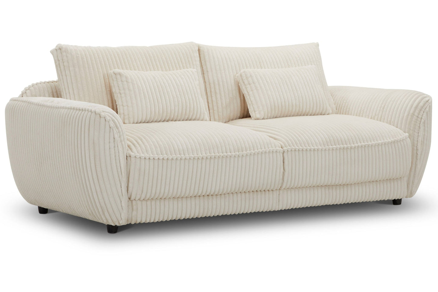 UTOPIA - MEGA IVORY SOFA - 2 CUSHION SEAT WITH LUMBAR PILLOW