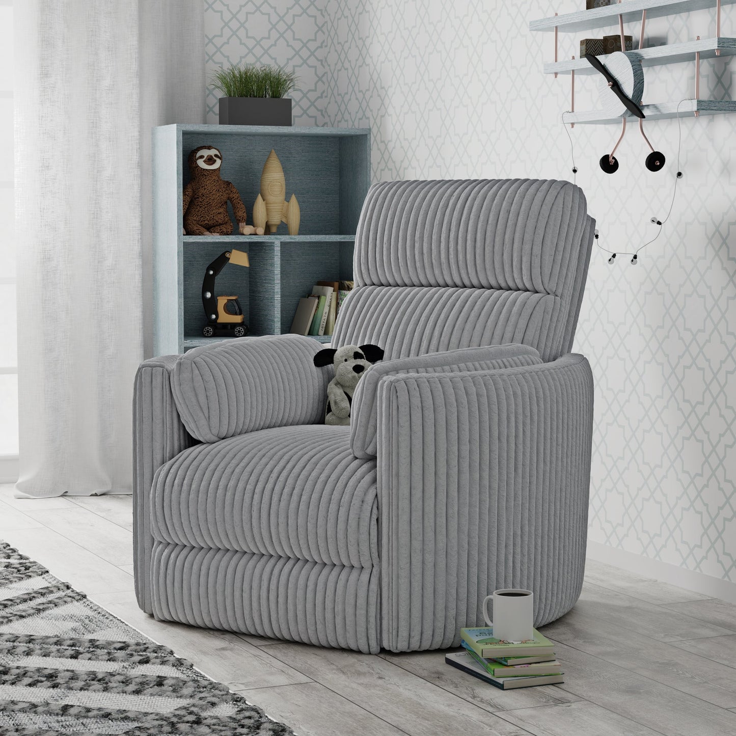 RADIUS - MEGA GREY POWER SWIVEL GLIDER RECLINER