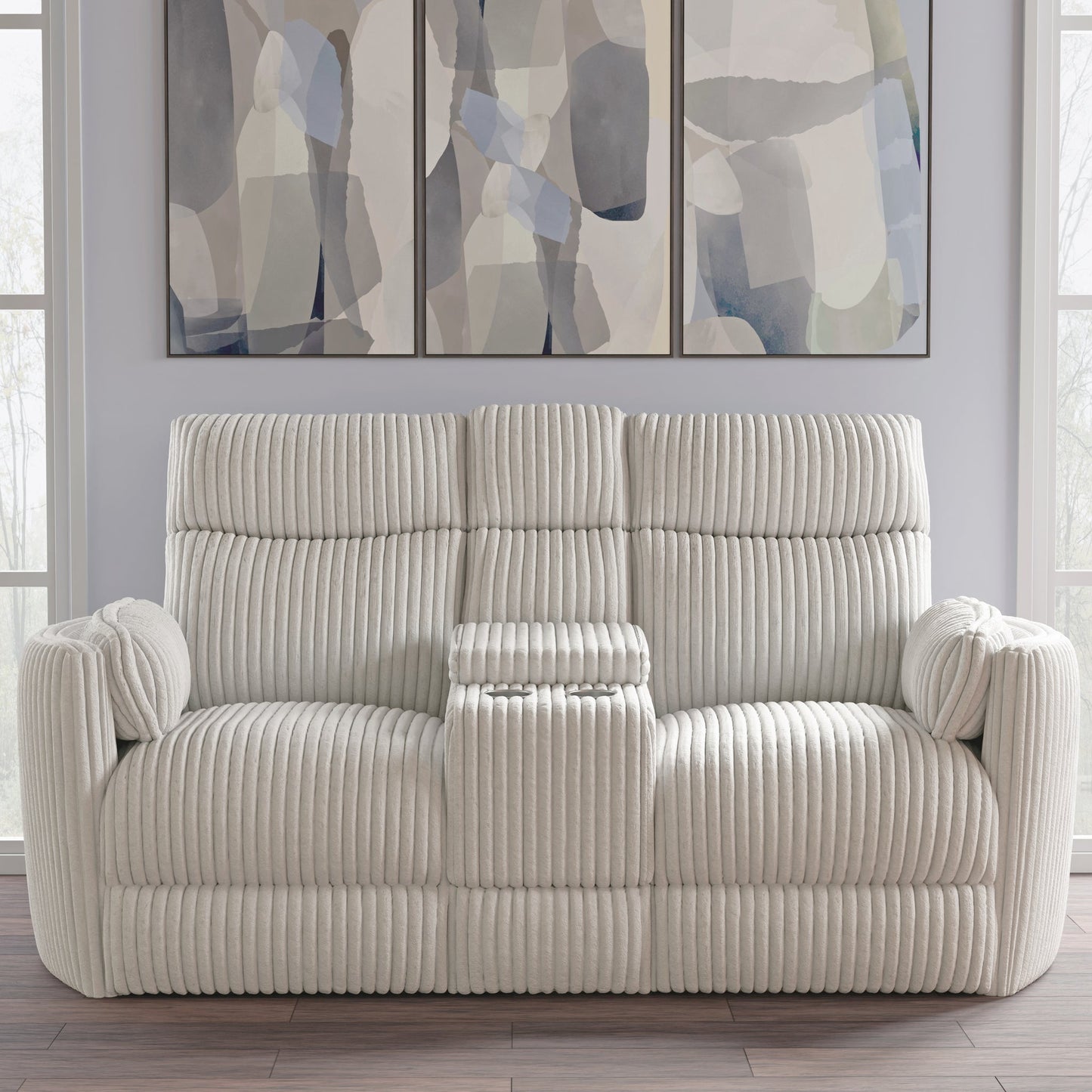 RADIUS - MEGA IVORY POWER GLIDER CONSOLE LOVESEAT