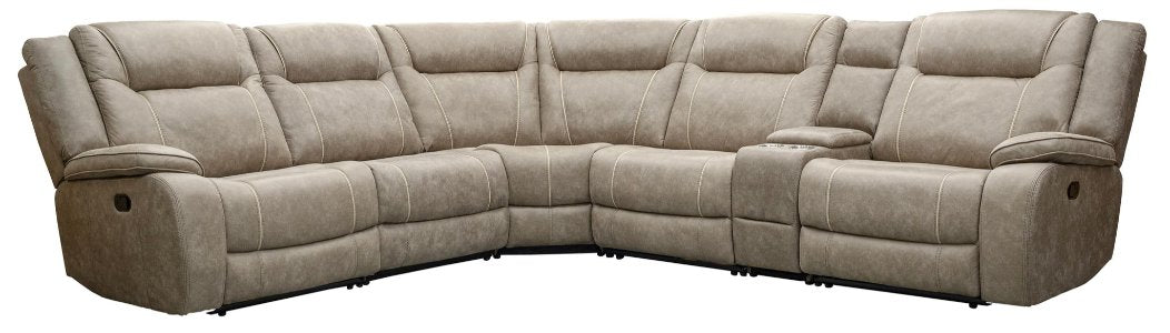 BLAKE - DESERT TAUPE 6PC MODULAR RECLINING SECTIONAL WITH CONSOLE