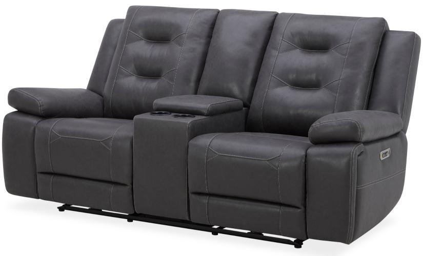 CALDWELL - TAHOE CHARCOAL POWER CONSOLE LOVESEAT