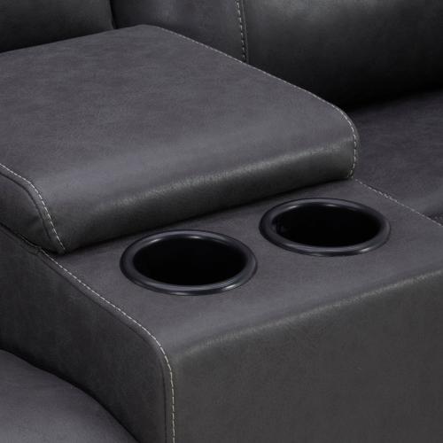 CALDWELL - TAHOE CHARCOAL POWER CONSOLE LOVESEAT