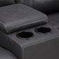 CALDWELL - TAHOE CHARCOAL POWER CONSOLE LOVESEAT