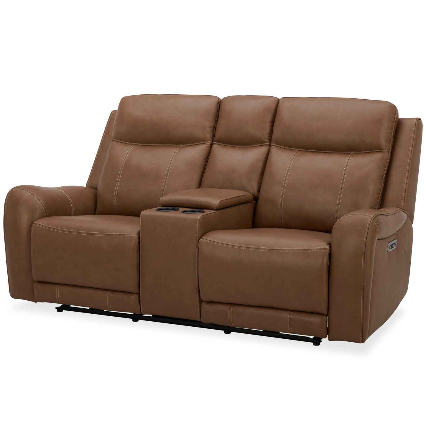 HAYWOOD - BUTTERNUT POWER CONSOLE LOVESEAT WITH POWER HEADRESTS