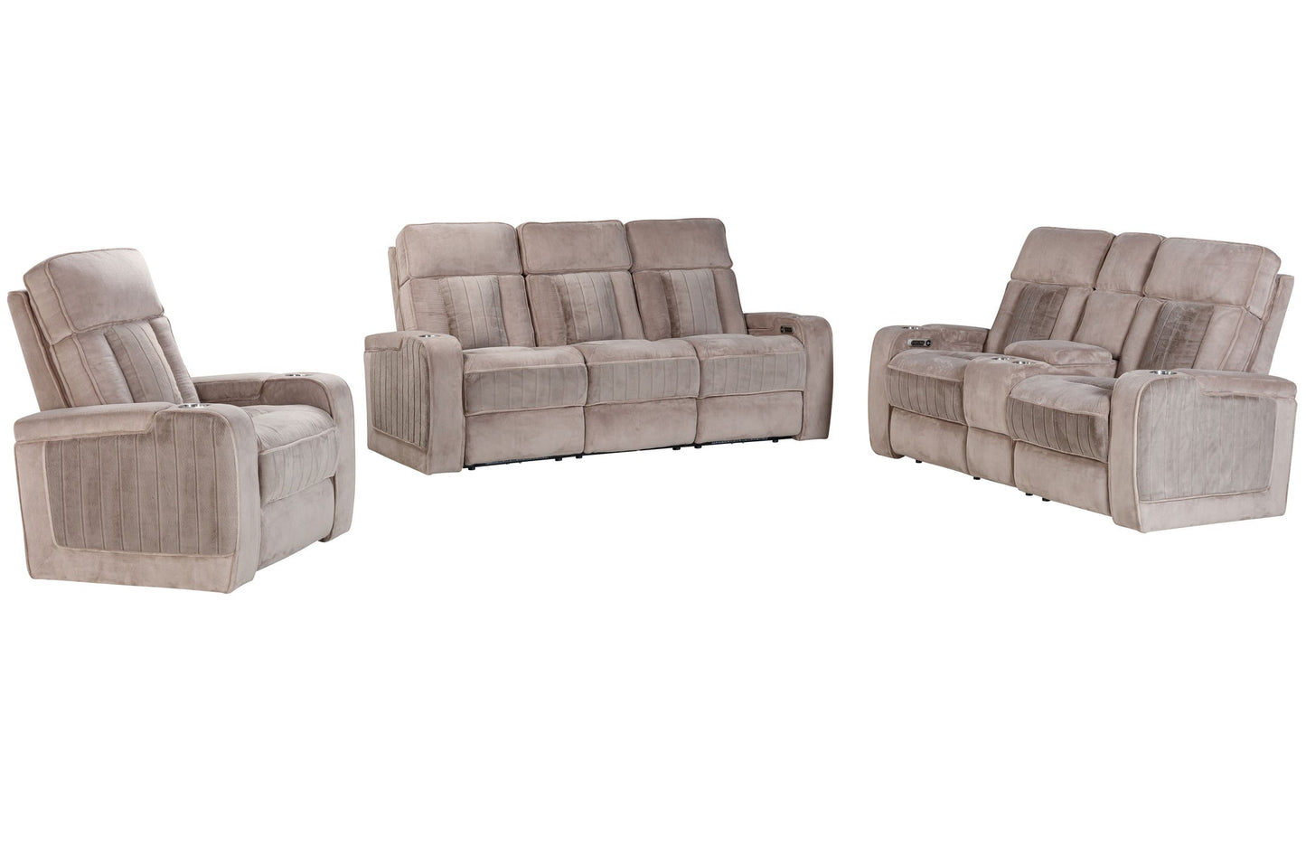 EQUINOX - MUSHROOM POWER CONSOLE LOVESEAT WITH POWER HEADRESTS