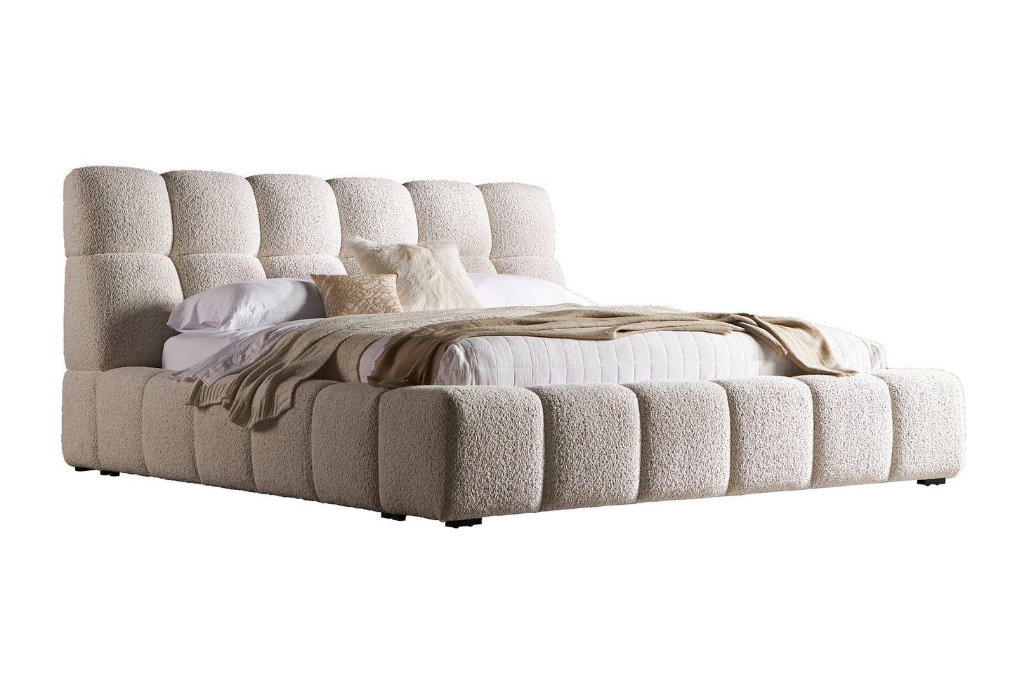 ESCAPE QUEEN UPHOLSTERED BED - FLUFFY RIVER ROCK