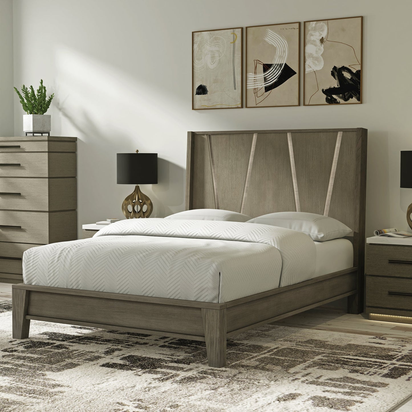 PURE MODERN BEDROOM QUEEN 5/0 PANEL BED (1150HB/1150FB/115066R)