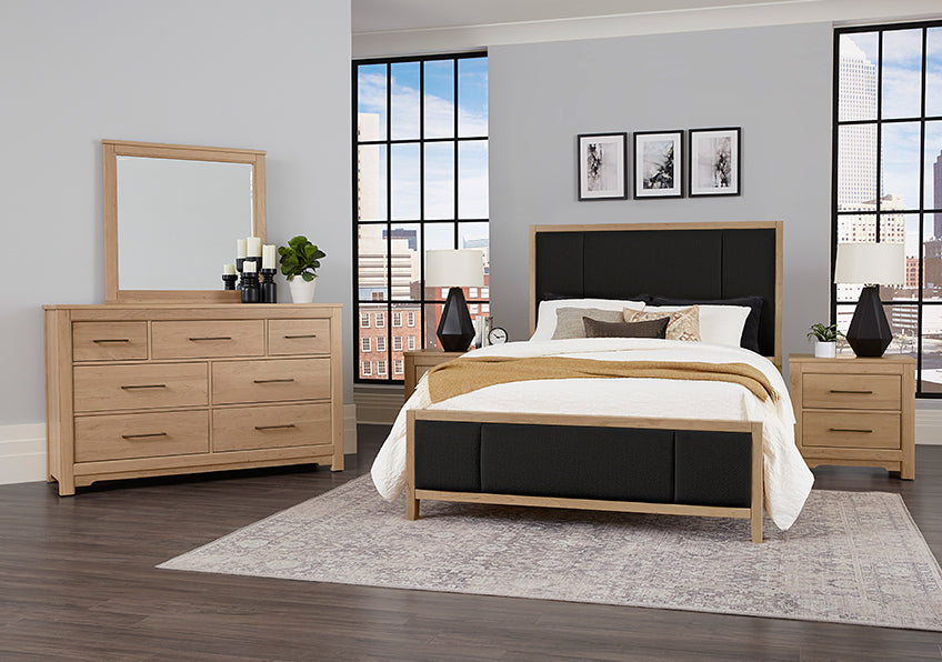 UPHOLSTERED BED-BLACK FAB