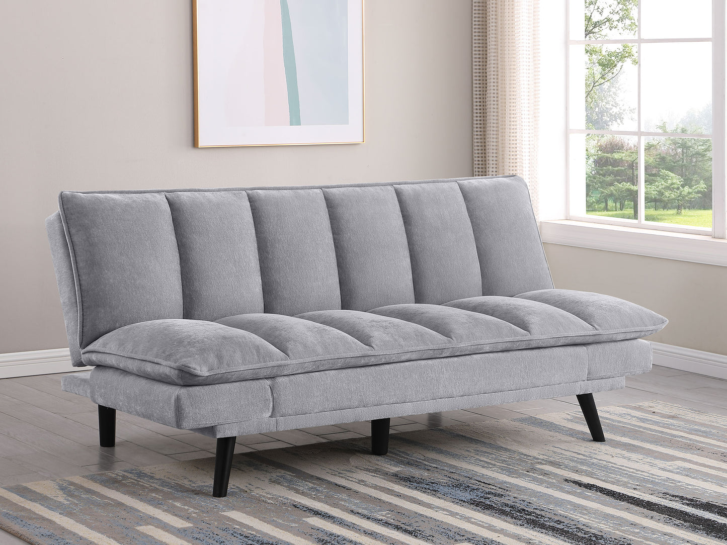 Laredo Upholstered Tufted Convertible Sofa Bed Grey