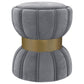 Sora Round Upholstered Ottoman Grey