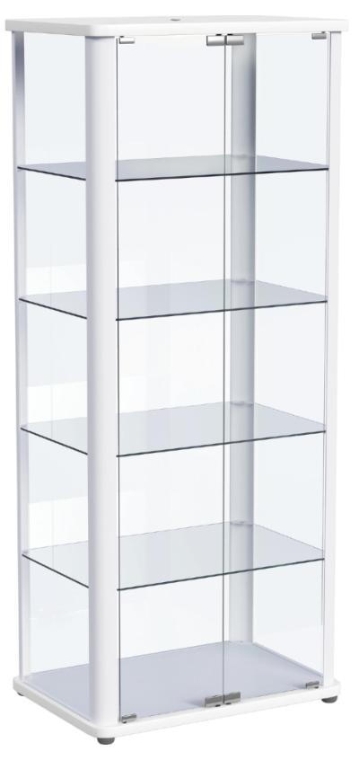 Aero 5-shelf Display Curio Cabinet with LED Lighting White