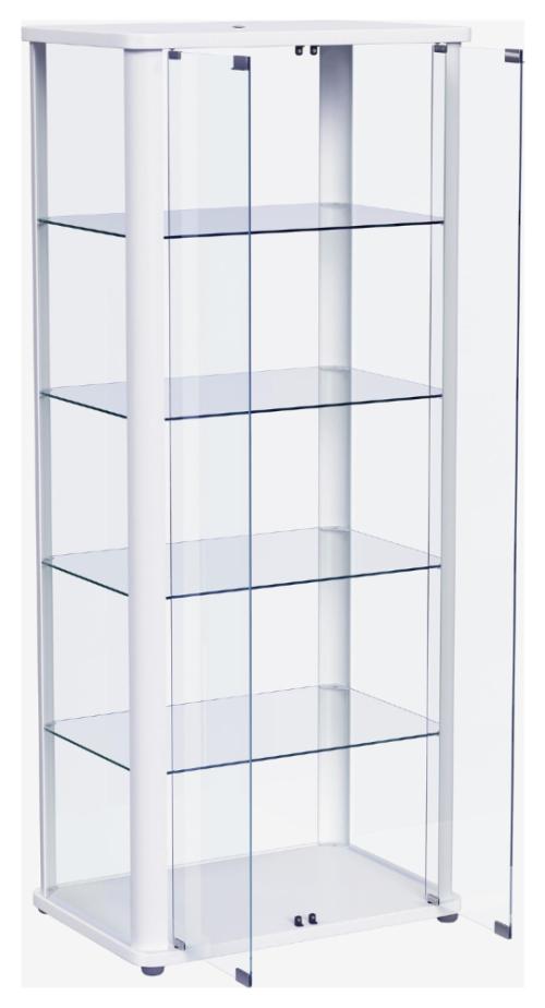 Aero 5-shelf Display Curio Cabinet with LED Lighting White